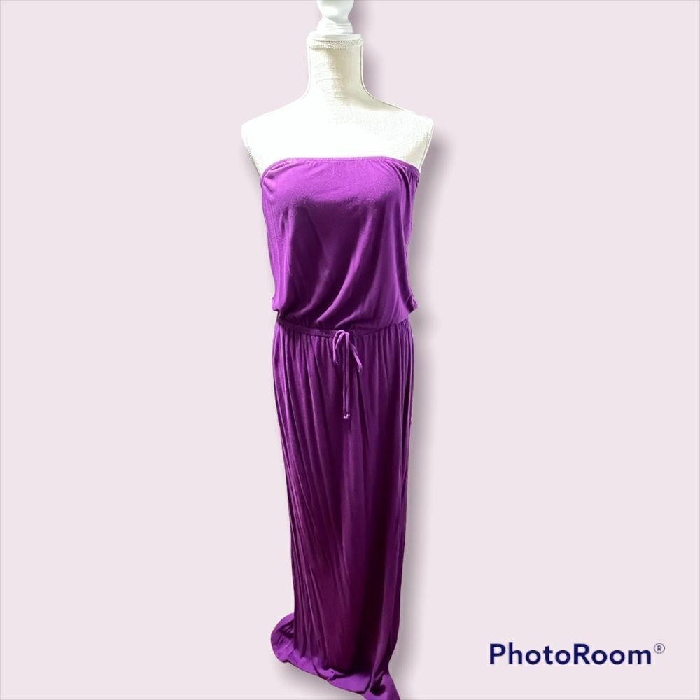Old Navy purple strapless elastic waist casual maxi dress